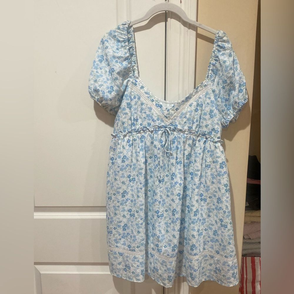 Altar'd State Light Blue Floral Mini Dress - Picture 3 of 9
